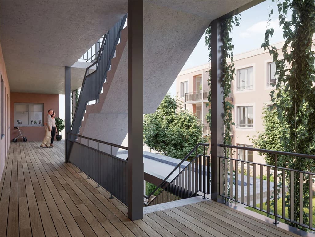 Rendering of apartment blocks