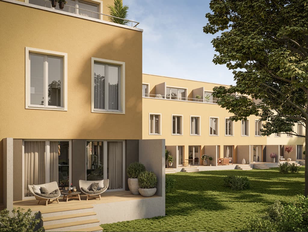 Rendering showing green spaces
