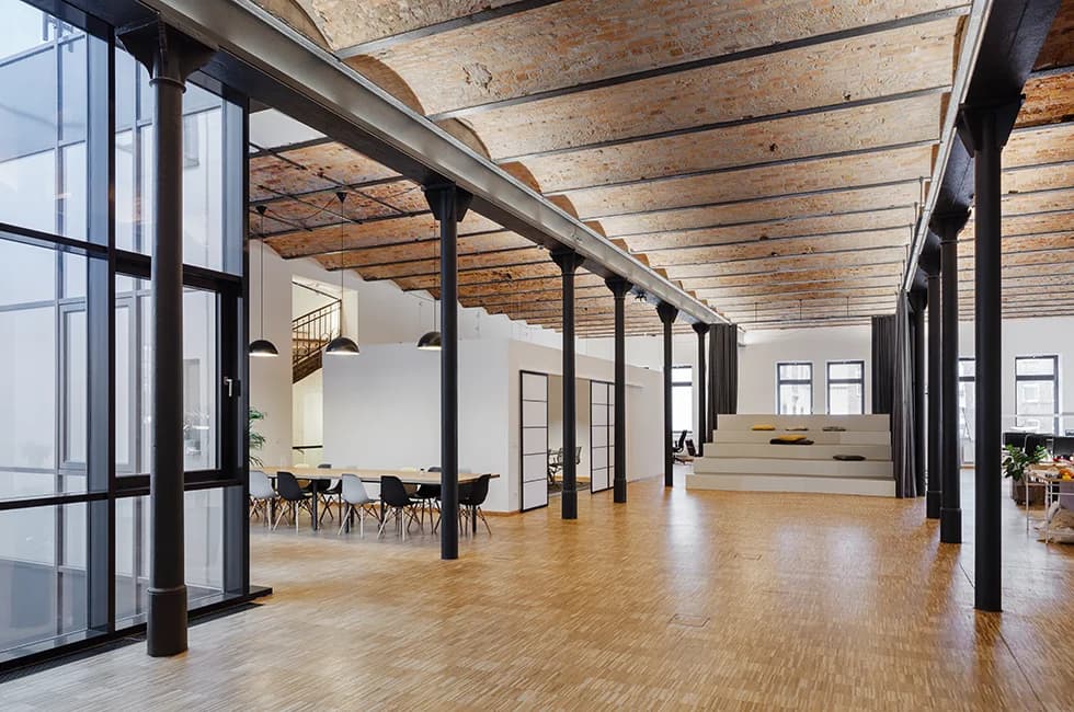 Wide view of an open-plan office