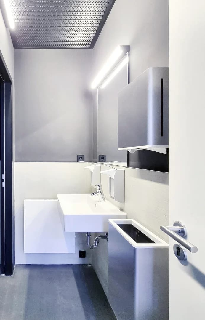 Tall view of the office space interior